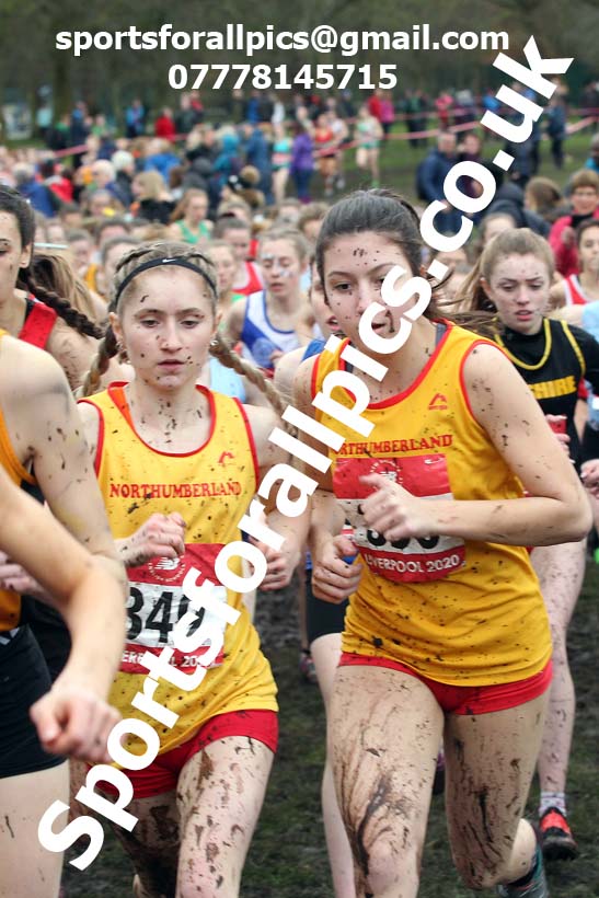 Senior girls, 2020 New Balance English Schools Champs., Sefton Park, Liverpool. Photo: David T. Hewitson/Sports for All Pics